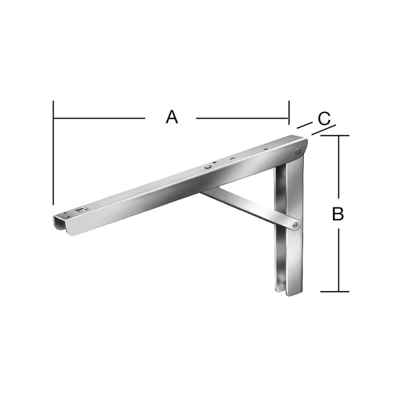 Équerre pliante inox 400x270mm 70 à 90°
