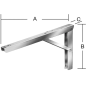 Équerre pliante inox 400x270mm 70 à 90°