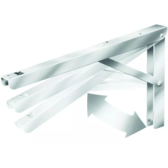 Équerre pliante acier 400x270mm 70 à 90° blanc
