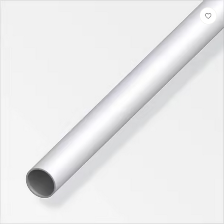 Tube rond aluminium anodisé argent D.12mm 1m
