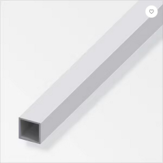 Tube carré aluminium anodisé argent 1m