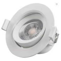 Spot orientable encastrable D.90mm GU10 LED 5W blanc - blanc chaud 3000K 350lm