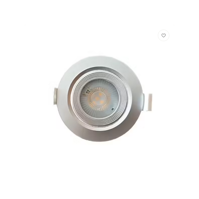 Spot orientable encastrable D.90mm GU10 LED 5W gris argent - blanc chaud 3000K 350lm